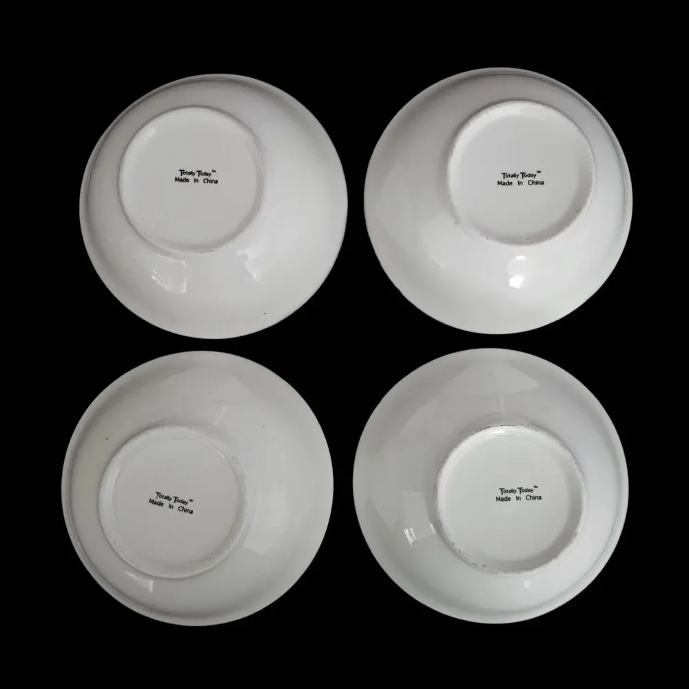 Totally Today Christmas Pine Cone Holly Berry Soup Cereal Bowl Set of 4
